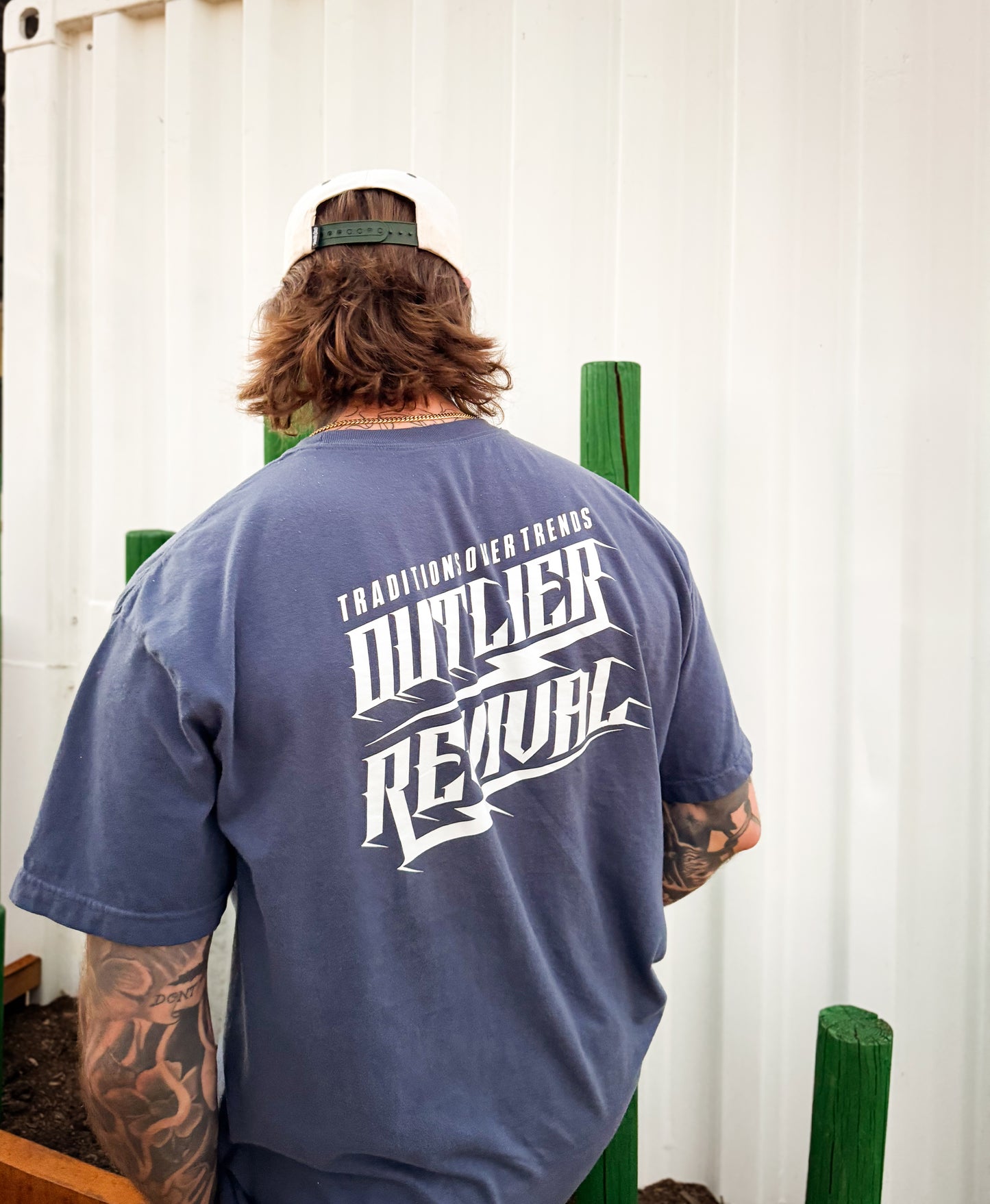 “Flash” T shirt-Denim Blue