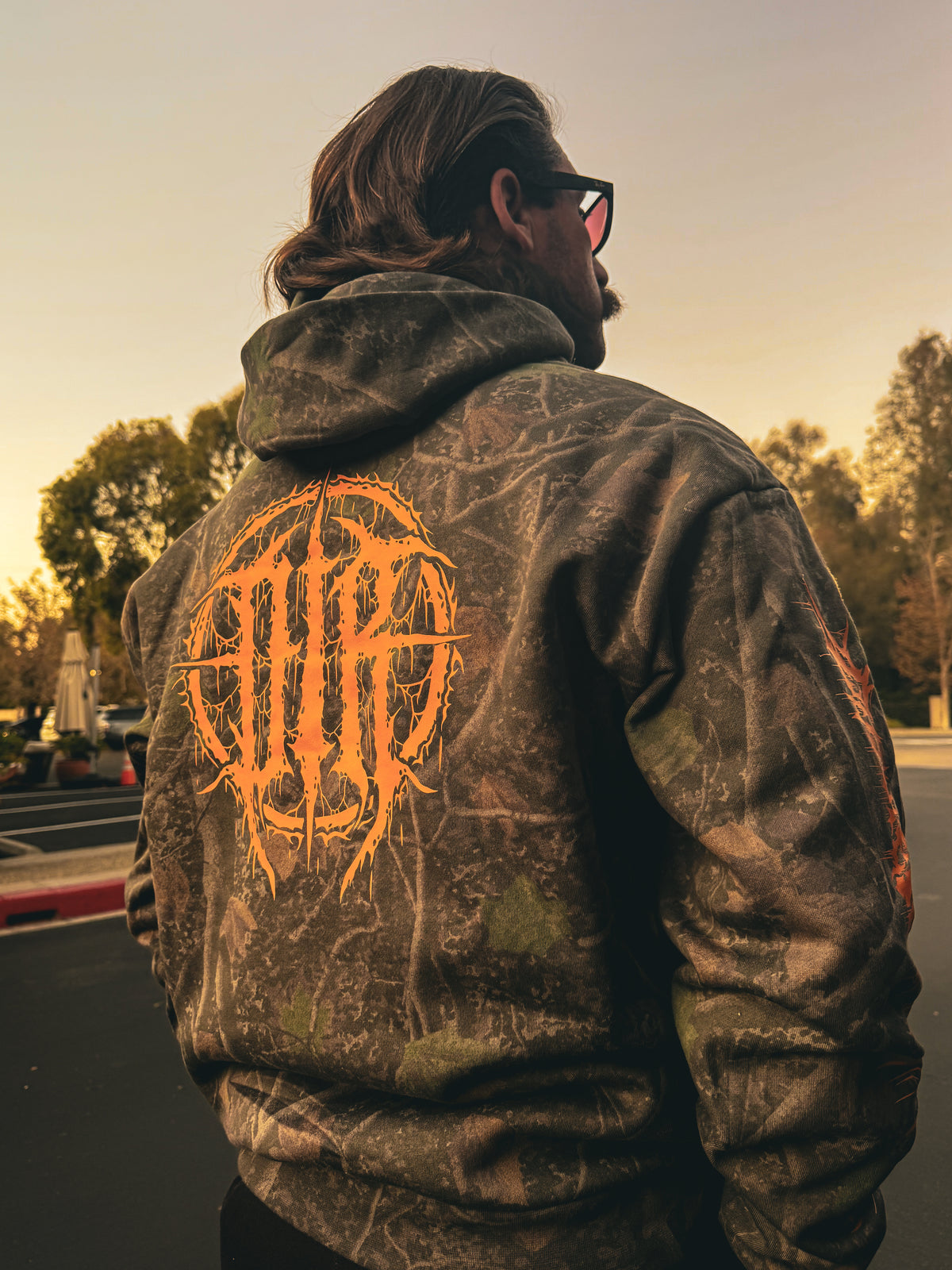 The “VOID” Hoodie- Darkwood/Orange