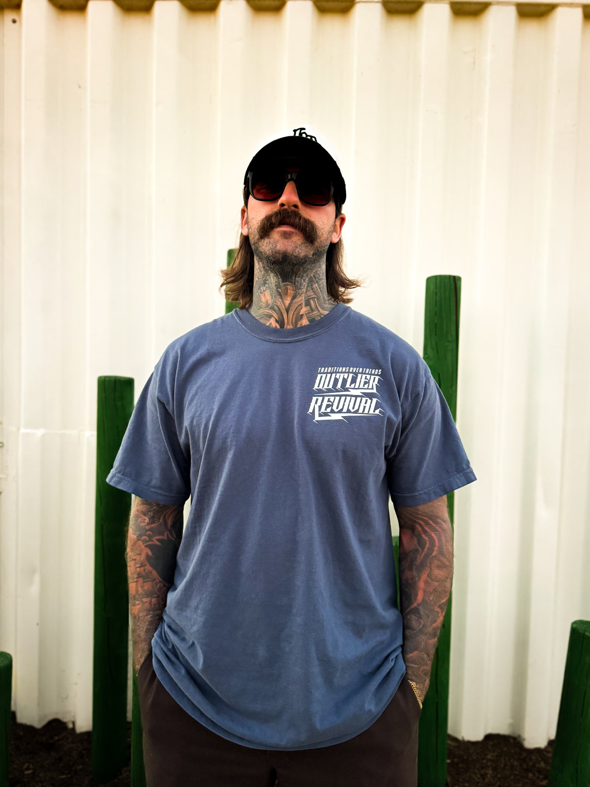 “Flash” T shirt-Denim Blue