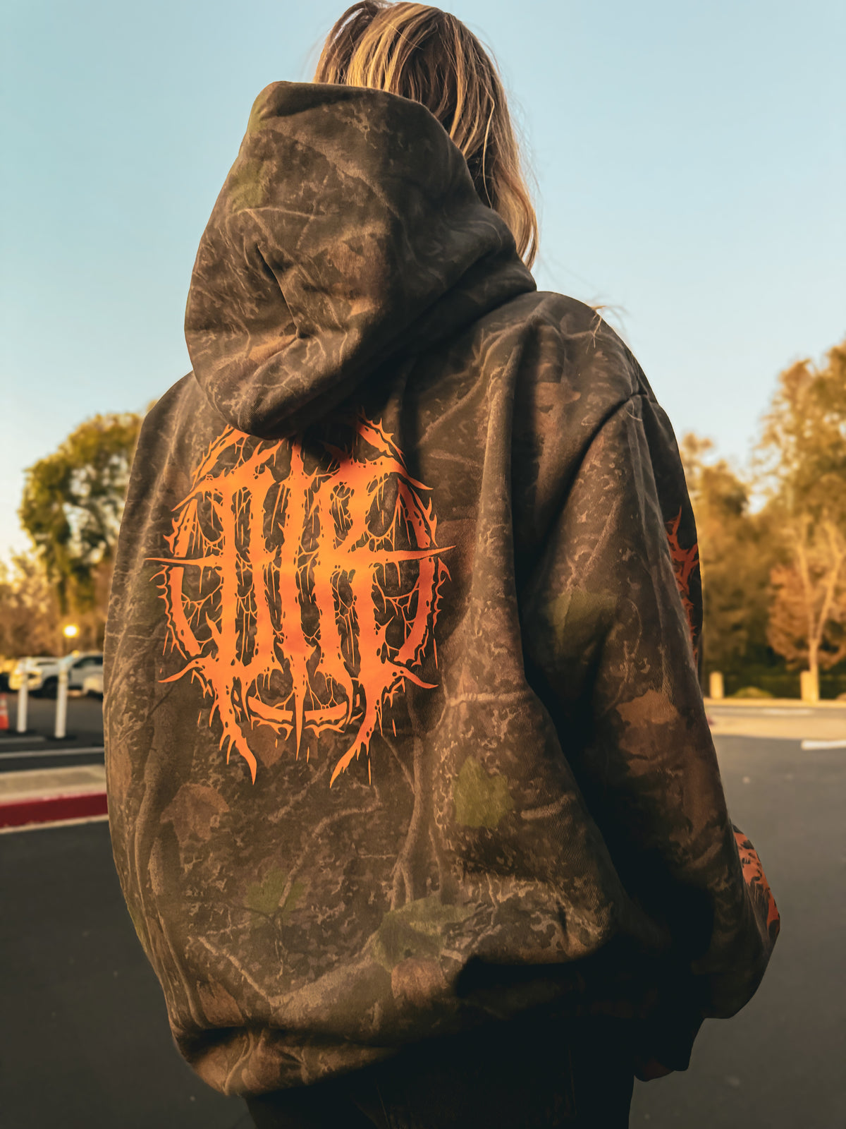 The “VOID” Hoodie- Darkwood/Orange