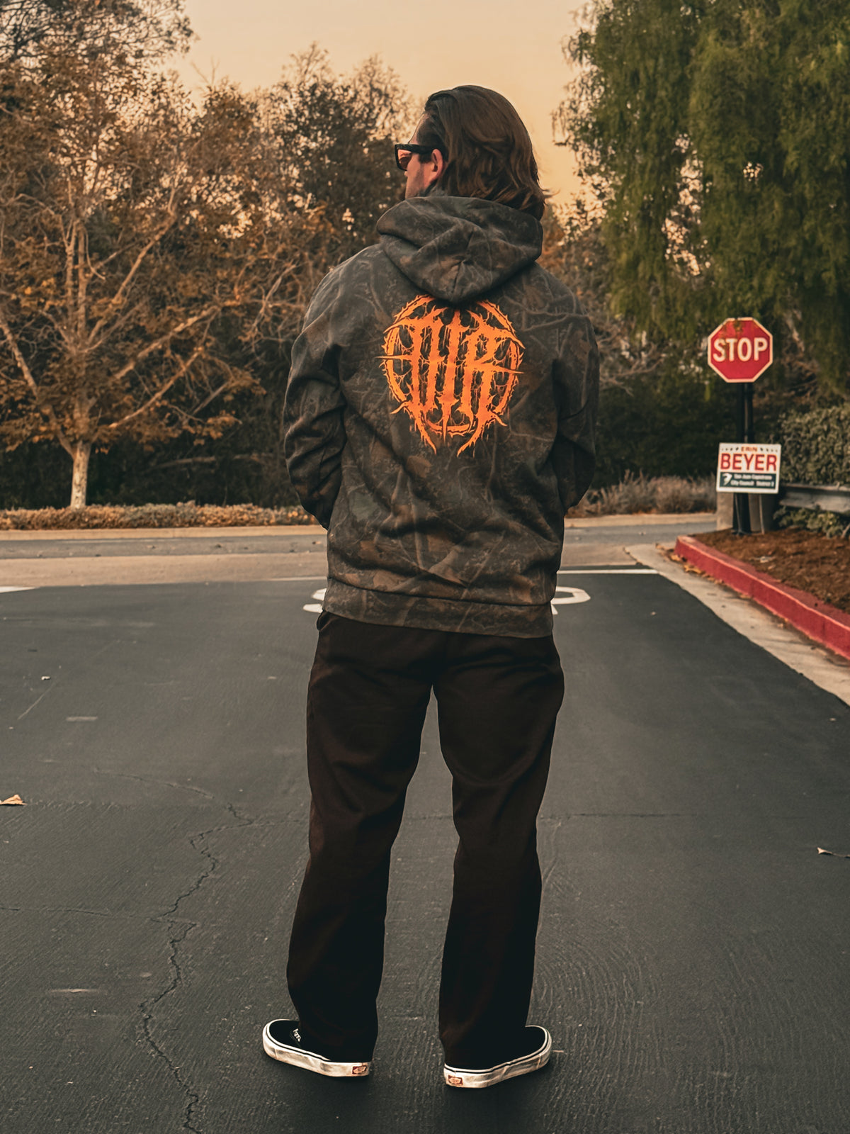 The “VOID” Hoodie- Darkwood/Orange