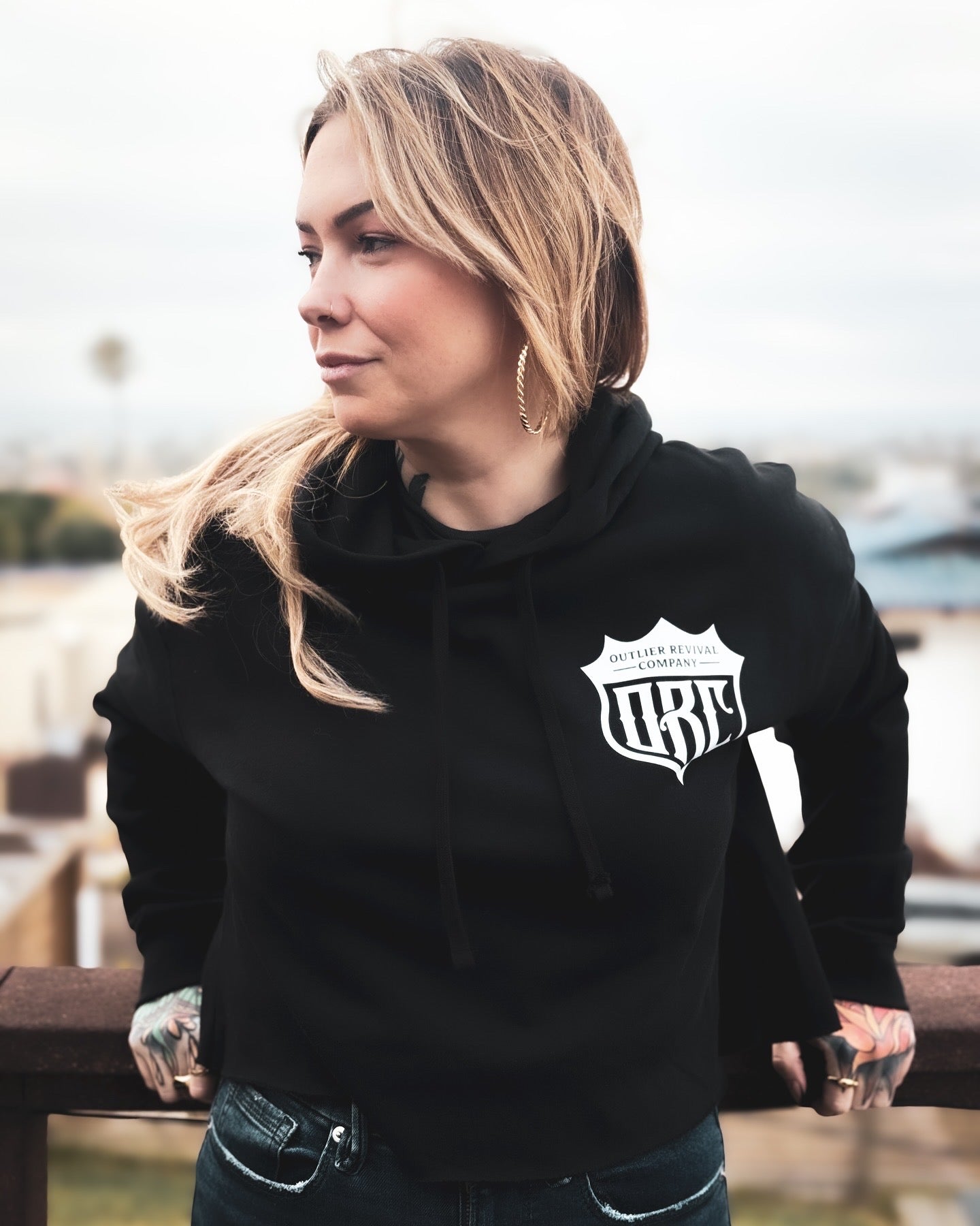 “The Highway” Women’s Crop Hoodie