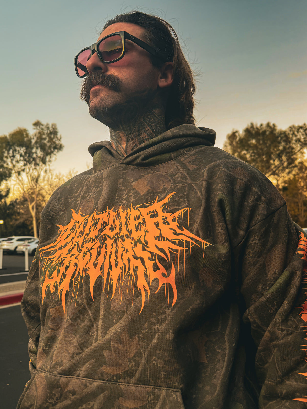 The “VOID” Hoodie- Darkwood/Orange