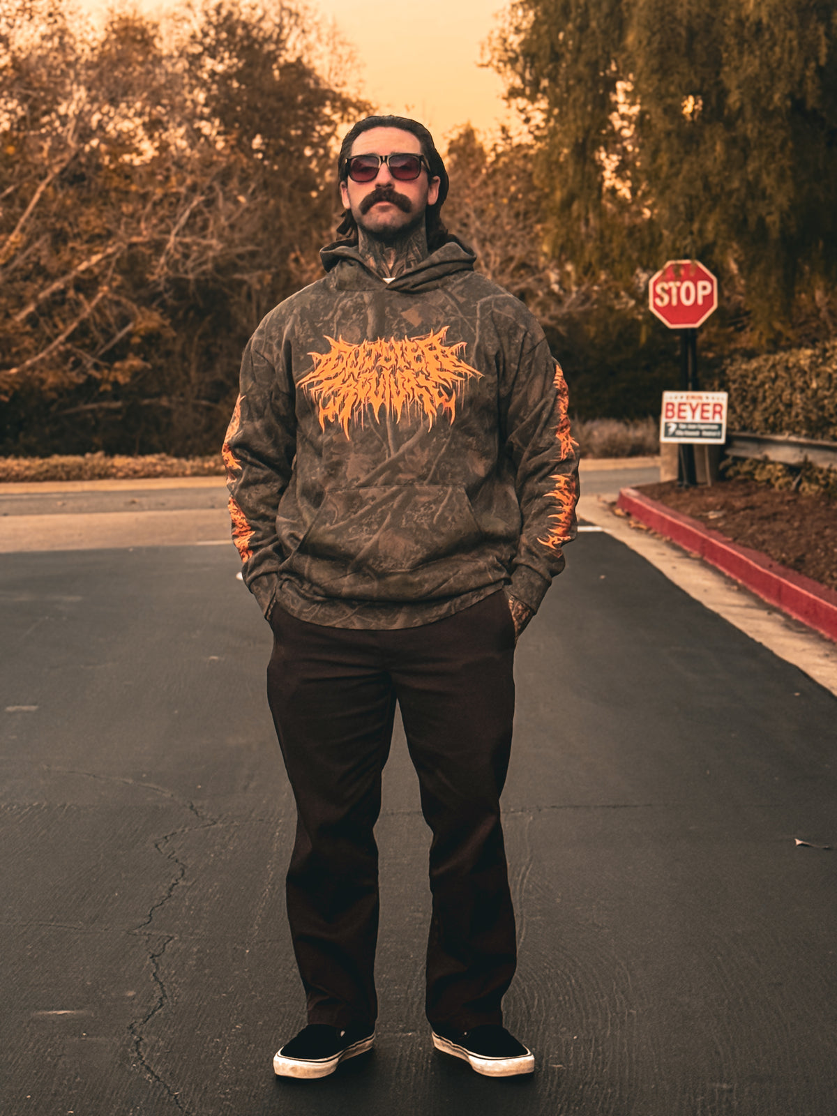 The “VOID” Hoodie- Darkwood/Orange